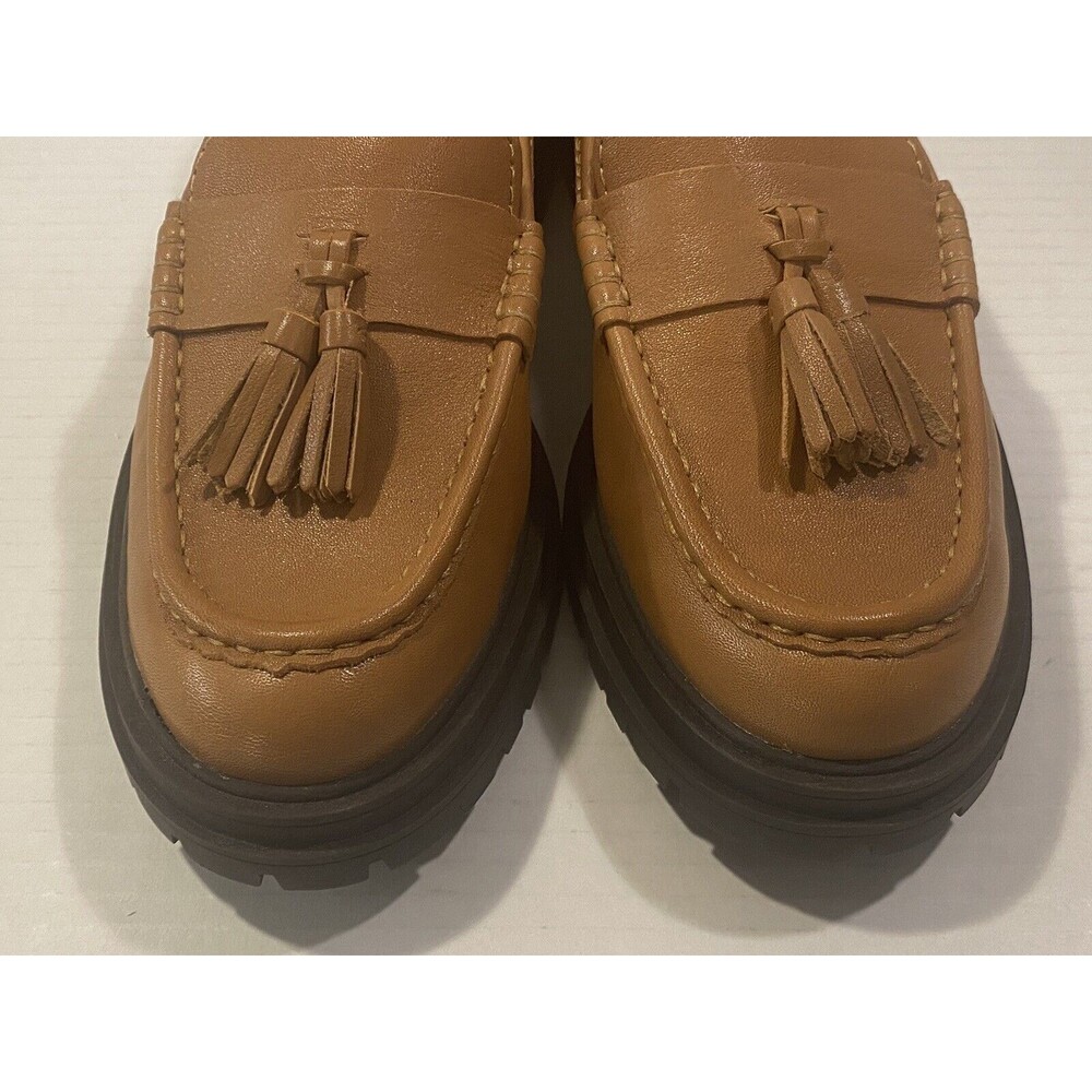 Madewell Bradley Tassel Lugsole Loafers Women’s Size 7M Brown Leather - NWOB - Picture 4 of 8